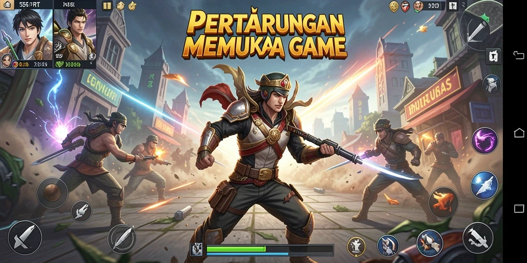 Screenshot gameplay pertarungan intens di 55RT.