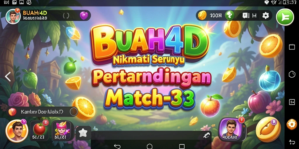 Tampilan gameplay BUAH4D dengan tantangan Match-3 yang mengasyikkan.