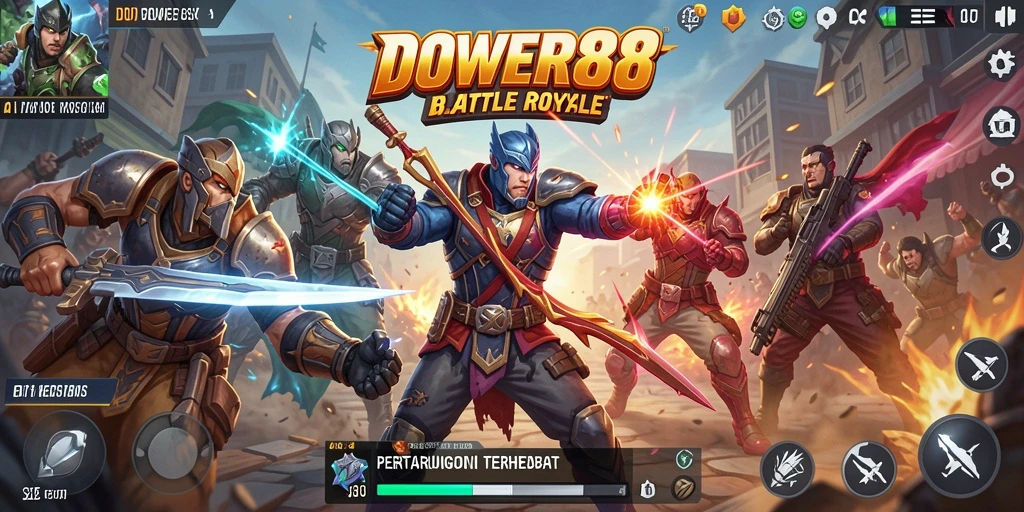 Tampilan gameplay DOWER88 yang seru dengan aksi Battle Royale.