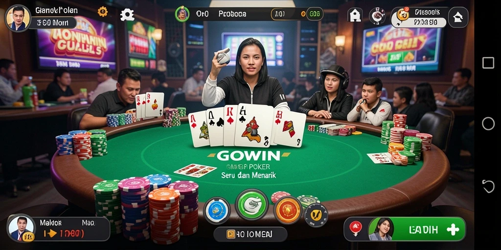 Tampilan gameplay menarik GOWIN dalam permainan Poker.