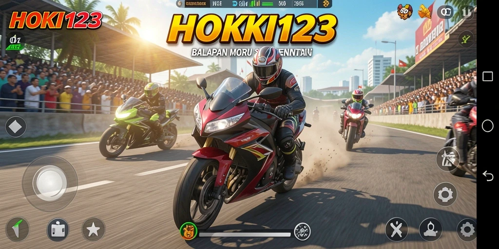 Screenshot HOKI123 menampilkan balapan motor yang seru dan menantang.