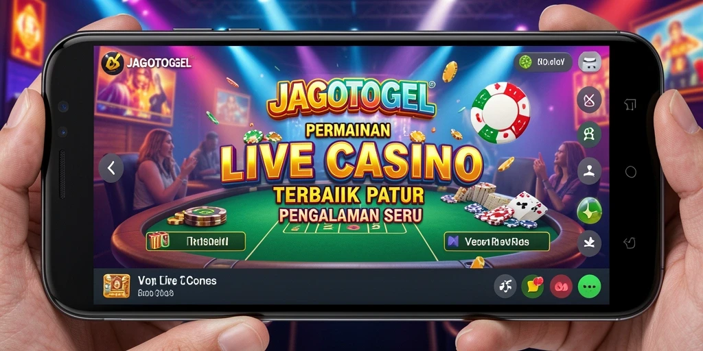 Screenshot utama JAGOTOGEL menampilkan gameplay Live Casino yang interaktif.