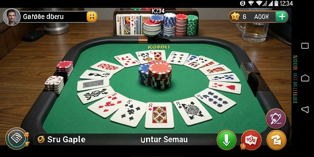 Tampilan gameplay K234 yang menarik saat bermain Gaple.