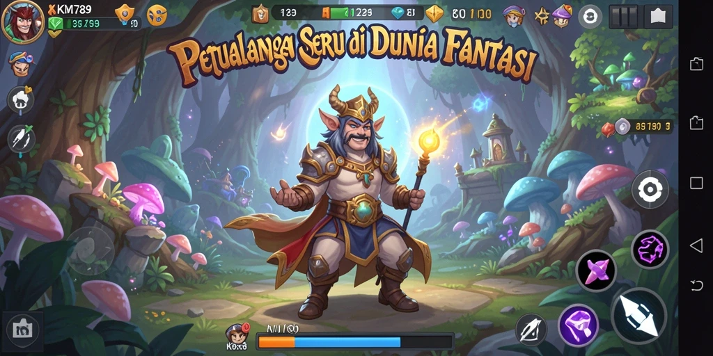 Tampilan gameplay dari KM789 yang penuh aksi dan petualangan.