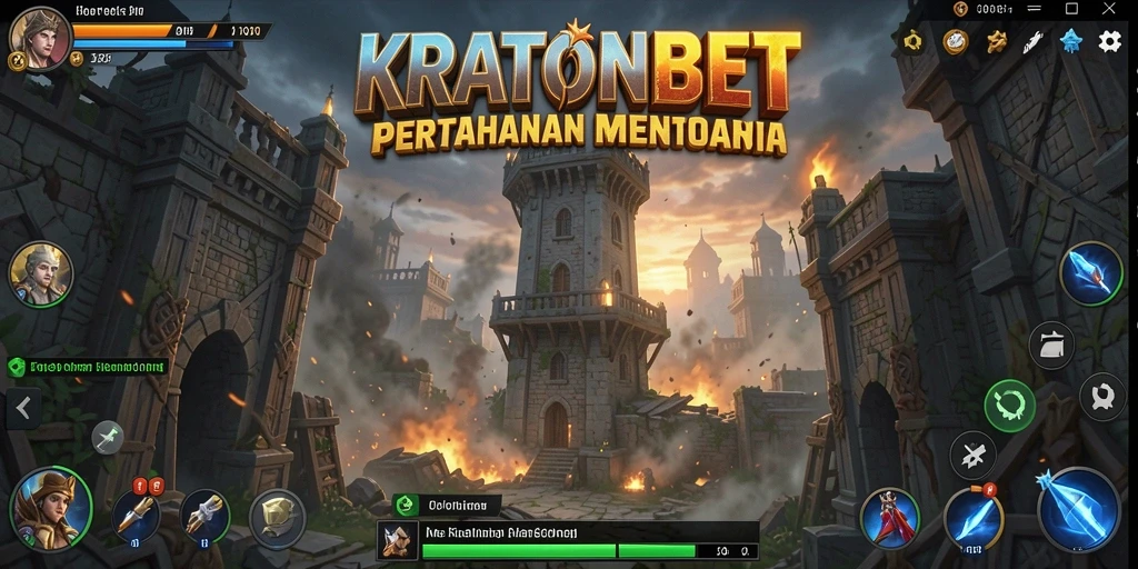 Screenshot dari gameplay KRATONBET yang menampilkan strategi menara.