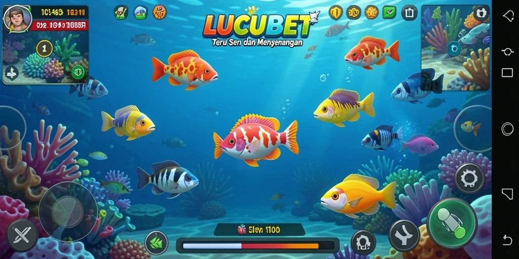 Tampilan gameplay seru Tembak Ikan di LUCUBET.