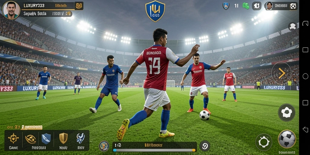 Tampilan gameplay Sepak Bola yang menegangkan di LUXURY333.