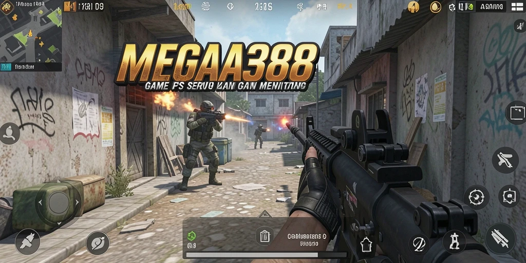 Screenshot gameplay <strong>MEGA388</strong> yang menampilkan momen menegangkan dalam pertempuran FPS.