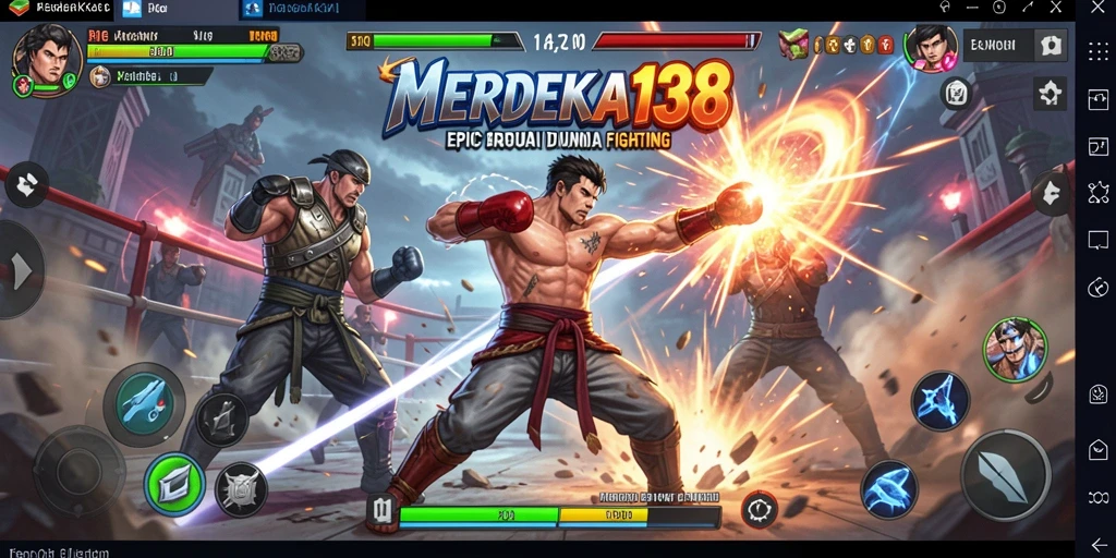 Tampilan gameplay Fighting yang mendebarkan di MERDEKA138.