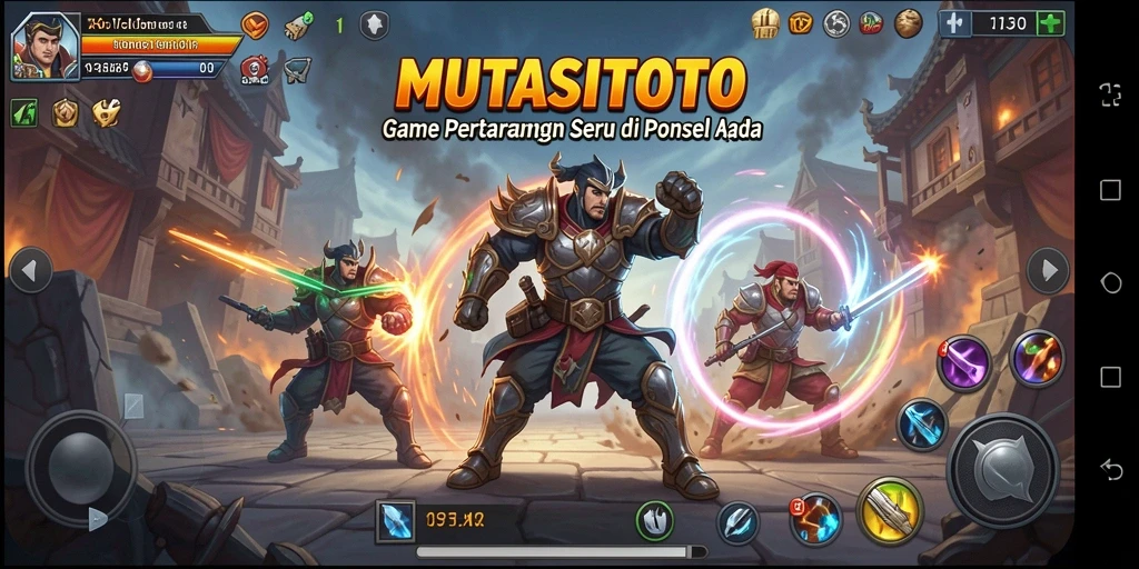 Tampilan gameplay pertarungan yang mendebarkan di MUTASITOTO.