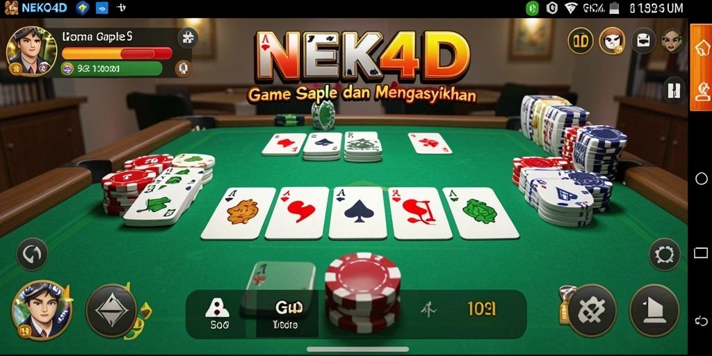 Tampilan gameplay <strong>NEKO4D</strong> yang seru dalam permainan Gaple.