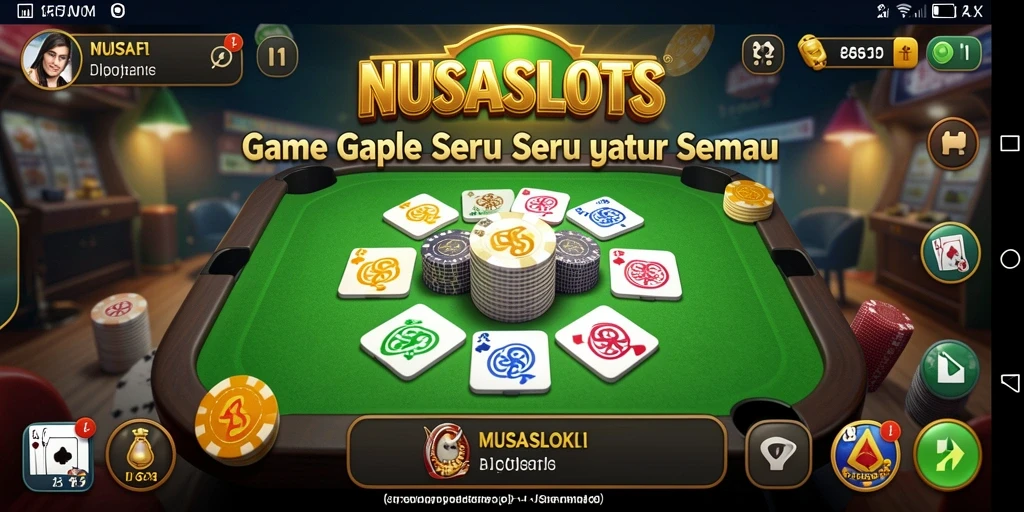 Gameplay seru NUSASLOTS dalam permainan Gaple yang penuh strategi.