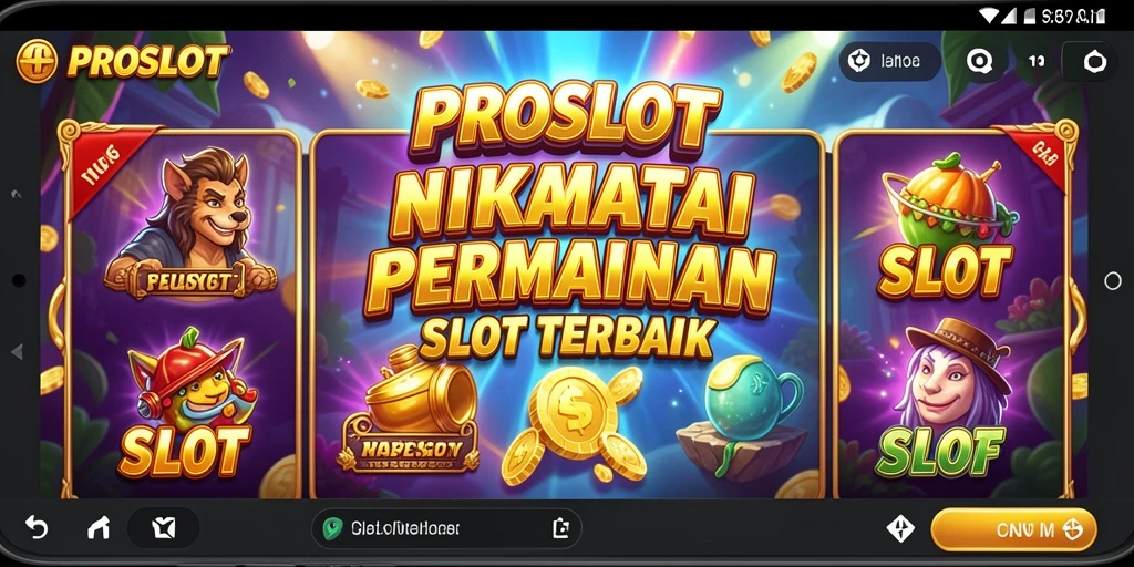 Screenshot utama PROSLOT menampilkan gameplay yang mendebarkan dan menarik.