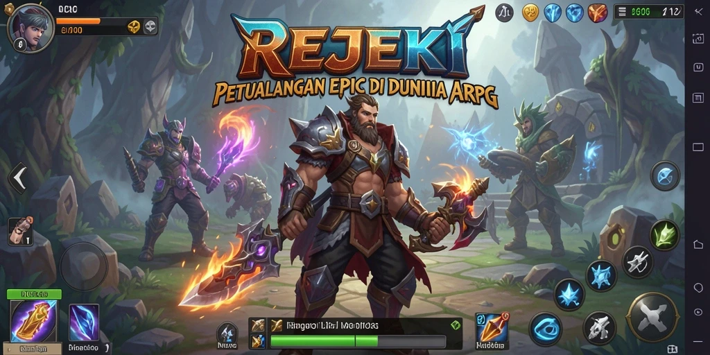 Tampilan gameplay <strong>REJEKI</strong> dengan pertempuran yang seru dan grafis memukau.