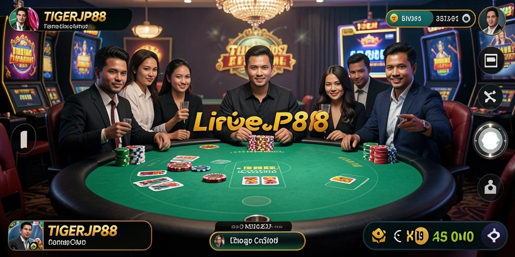 Tampilan gameplay Live Casino yang menarik dan interaktif di TIGERJP88.