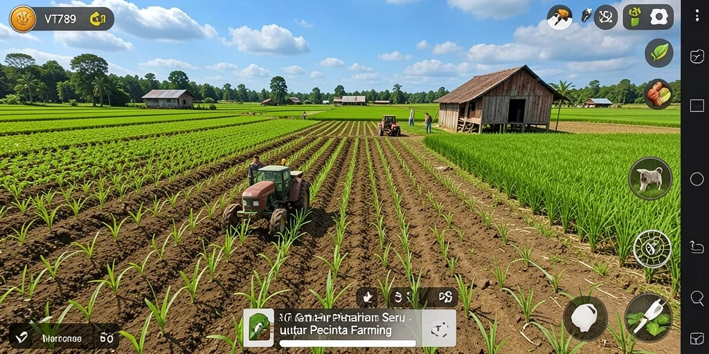 Tampilan menarik dari gameplay VT789 dengan aktivitas bertani yang seru.